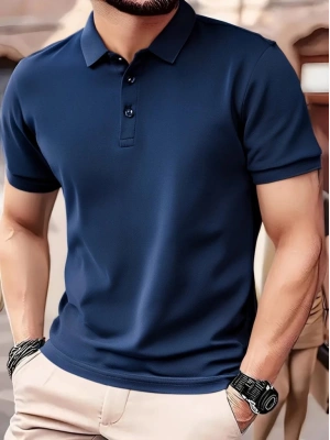 Erkek Kısa Kollu Yakalı Viskon Iki Iplik Erkek Tişört