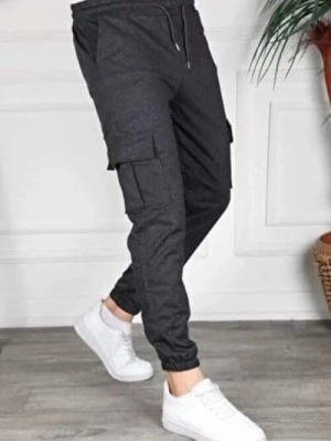 Erkek Komanda Cepli Beli Lastikli Iki Iplik Kumaş Eşofman Altı