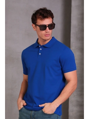 Erkek lim Fit Pamuklu Yumuşak Doku Nefes Alan Kumaş Yakalı Tişört