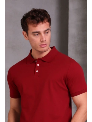 Erkek Slim Fit Pamuklu Yumuşak Doku Nefes Alan Kumaş Yakalı Tişört