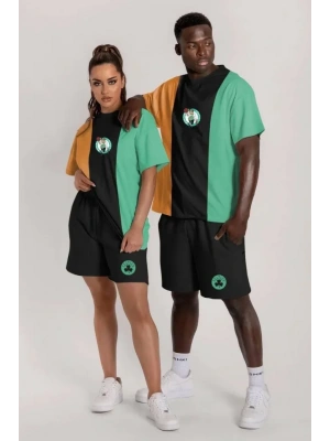 Erkek Nakışlı İkili Şort Takım  Çok Renkli