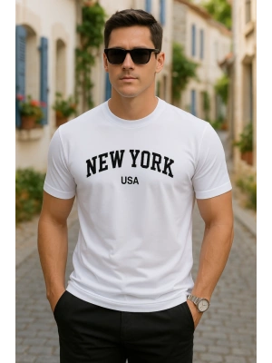 Erkek New York Baskılı Süprem Tshirt