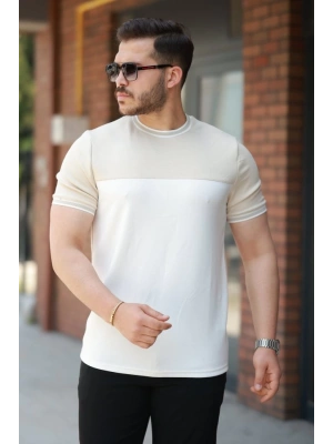Erkek Parçalı Renk Kısa Kollu Tişört