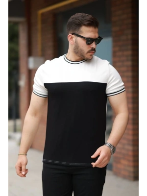 Erkek Parçalı Renk Kısa Kollu Tişört