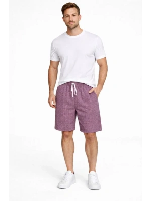 Erkek Pötikareli Şort – Beli astikli Bağcıklı, Cepli, Rahat Kesim Günlük Yazlık Şort  Gül Kurusu