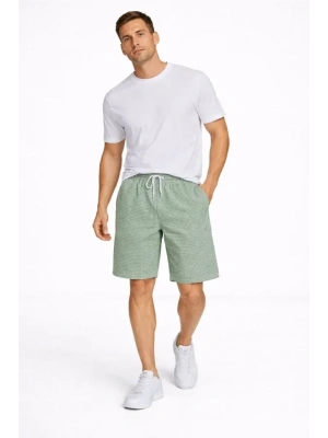 Erkek Pötikareli Şort – Beli astikli Bağcıklı, Cepli, Rahat Kesim Günlük Yazlık Şort  int Yeşili