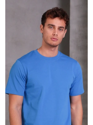 Erkek Relax Fit Bisiklet Yaka %100 Pamuk Rahat Kesim Basic Tişört