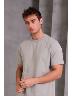 Erkek Relax Fit Bisiklet Yaka %100 Pamuk Rahat Kesim Basic Tişört