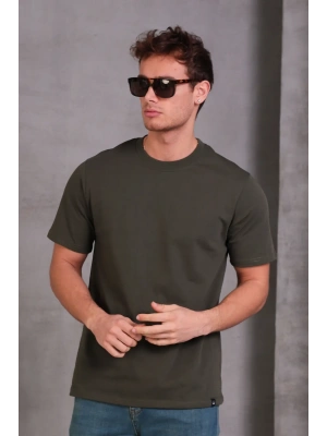 Erkek Relax Fit Bisiklet Yaka %100 Pamuk Rahat Kesim Basic Tişört