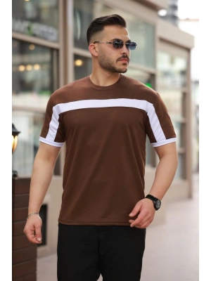 Erkek şerit Detaylı Kısa Kollu Tshirt