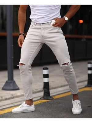 Erkek Taş Yırtık Detaylı Skinny Jean
