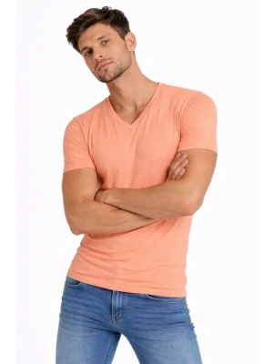 Erkek Thirt V Yaka lim Fit Dar Kesim ikralı Tişört Günlük Basic Body  Toz Pembe