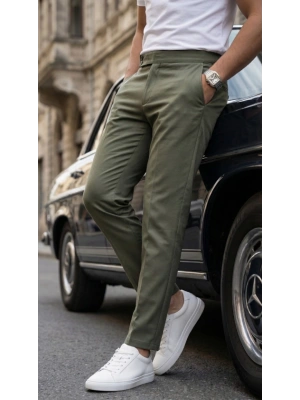 Erkek Toka Detaylı Oldmoney Kumaş Pantolon