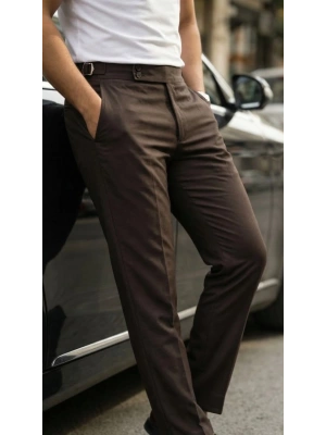 Erkek Toka Detaylı Oldmoney Kumaş Pantolon