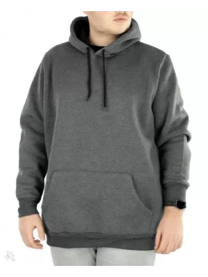 Erkek Uzun Kol Kapşonlu Basic Sweatshirt Hoodie  Füme