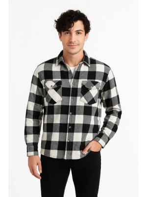 Erkek Uzun Kollu Oduncu Gömlek  Siyah