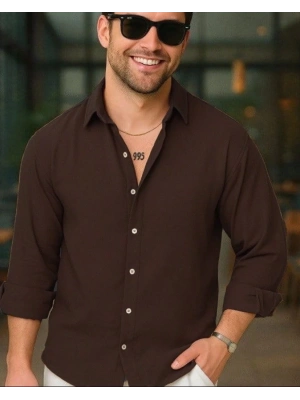 Erkek Uzun Kollu Regular Sofya Keten Gömlek