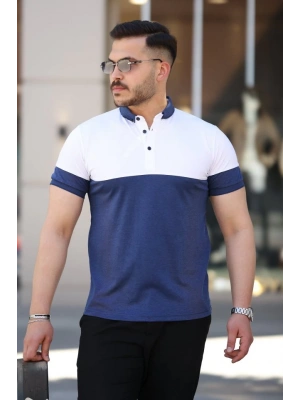Erkek Yakalı çift Renk Kısa Kollu Tshirt