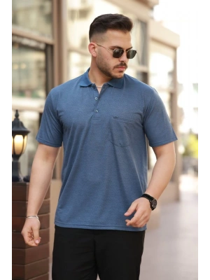 Erkek Yakalı ini Jakarlı Kısa Kollu Tshirt