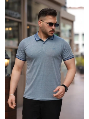 Erkek Yakalı Kagi Kumaş Kısa Kollu Tshirt