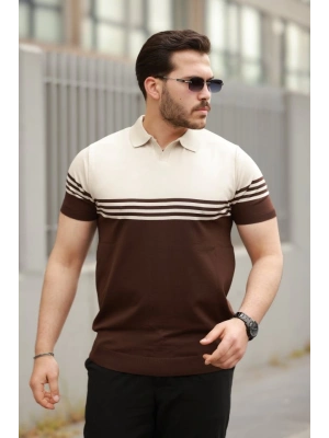 Erkek Yakalı Parça Renk Kısa Kollu Tshirt