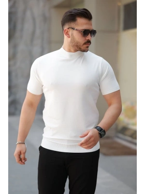 Erkek Yarım Balıkçı Yaka Kısa Kollu Tişört