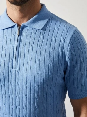 Erkek Yazlık Triko aç Örgü Tişört Kısa Kol Polo Yaka Fermuarlı Thirt  Bebe avisi