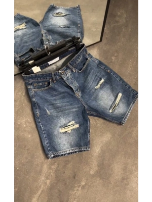 Erkek Yırtık Detaylı Kot Şort