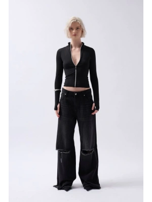 Fermuar Detaylı Bluz