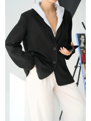 Fermuarlı Ceket  SiyahGri