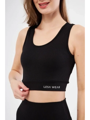 Fitilli Baskılı Crop  iyah