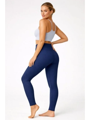 Fitilli Full ikralı Yüksek Bel Toparlayıcı Tayt Günlük Ve por Kullanım  acivert