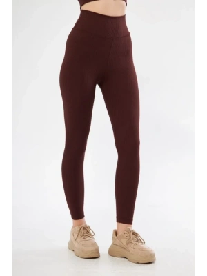 Fitilli Full Likralı Yüksek Bel Toparlayıcı Tayt Günlük Ve Spor Kullanım  Bordo