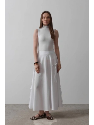 Fiyonk Kloş Etek  Beyaz