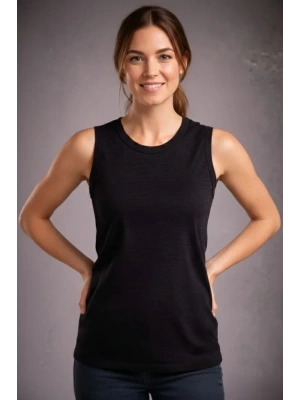 Flamlı Kumaş ıfır Kolsuz Atlet Basic por Üst, Günlük Ve Fitness Kullanımına Uygun  iyah