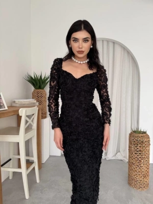 Folers Çiçek Desenli Elbise