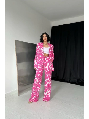 Fuşya Ceket Ve Pantolon Takım