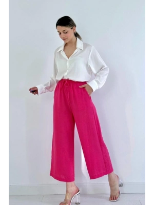 Fuşya Keten Pantolon