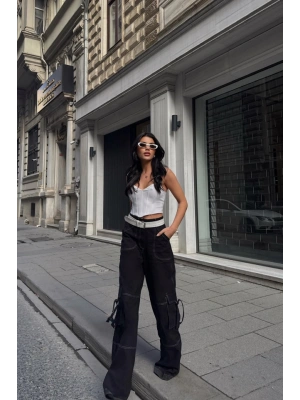 GABARDİNKARGO PANTOLON  Siyah