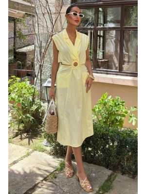 Göbeği Halka Detaylı idi Boy Elbise 2896