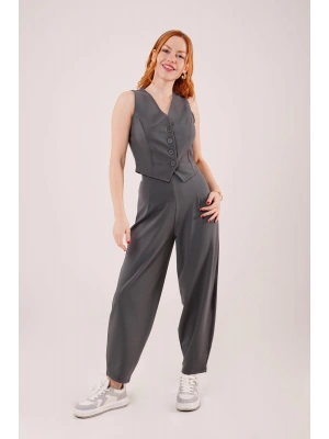 Havuç Kesim Gri Pantolon