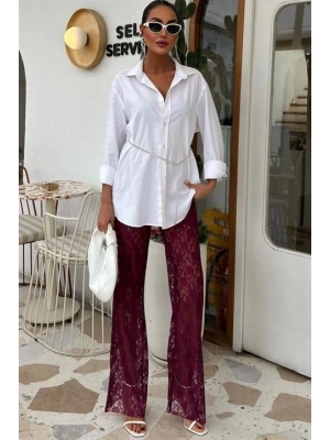 İçi Astarlı Dantel Pantolon 0081