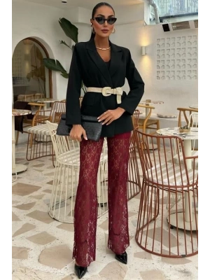 İçi Astarlı Dantel Pantolon 0081