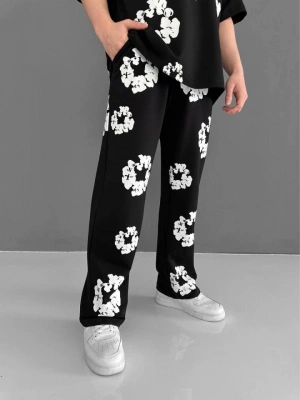 Iki İplik Kumaş Baskılı Esofman  iyah