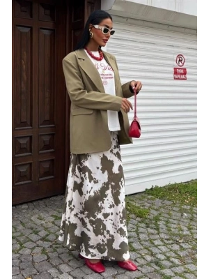 İnce Deri Kemerli Chanel Saten Etek 4050