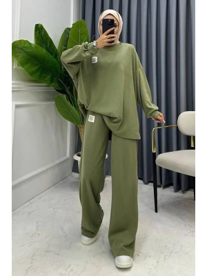 int Klasik Fitilli Kazak Ve Pantolon Takım