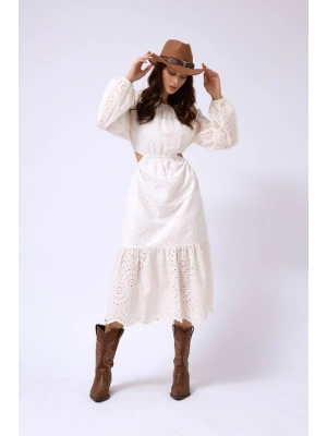 Sırt Dekolteli Brode Elbise