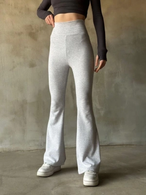 İspanyol Paça Yüksek Bel Tayt  Gri