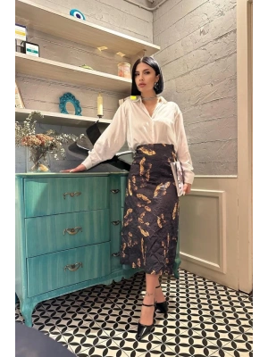 iyah Baskılı Kroşetalı Etek