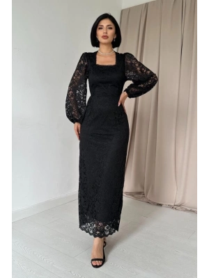 iyah Güpür Detaylı Dantel Elbise